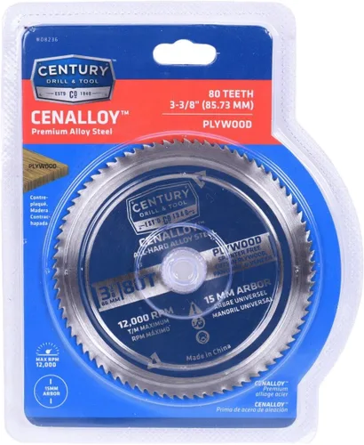 Vista 4 de Century Drill & Tool 08236 Cenalloy Hoja de sierra circular de madera contrachapada 3-3/8" por 80T