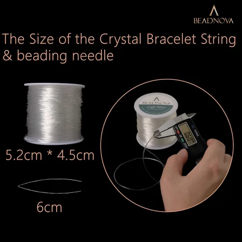 Vista 2 de BEADNOVA Cuerda de pulsera de 0.024 in de alambre transparente para manualidades para hacer joyas, hilo elástico (328.1 ft)