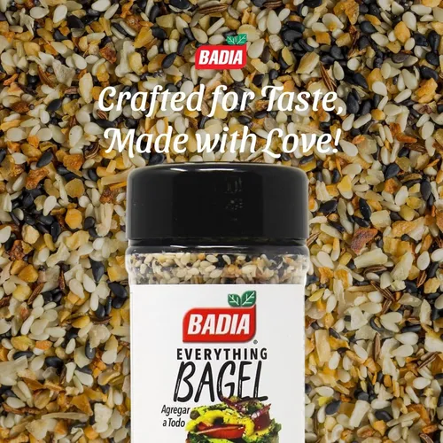 Vista 6 de Badia Everything Bagel Seasoning Blend, 2.8 oz – Semilla de sésamo, semillas de amapola, ajo, cebolla y sal