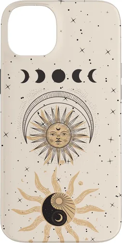 Vista 15 de Mystical Tarot Card Aesthetic Sun Moon Phases Yin Yang Space Case for iPhone 17