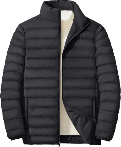 Vista 10 de MAGNIVIT - Chaqueta de plumón para hombre, ligera, abrigada, impermeable, cortavientos, acolchada, con relleno, plegable