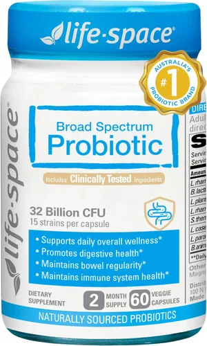 Vista 14 de Life-Space Probióticos bióticos intestinales para regularidad, porción de 2 meses, 20 mil millones de UFC y 5 cepas, apoya el movimiento intestinal