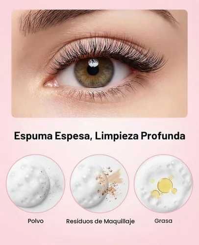 Vista 5 de Kit de champú para extensiones de pestañas, limpiador de extensiones de pestañas, limpiador de pestañas, kit de limpieza de pestañas para racimo