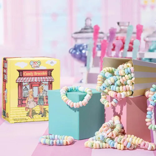 Vista 8 de 24 pulseras de dulces envueltas individualmente, recuerdos de fiesta de dulces pastel a granel