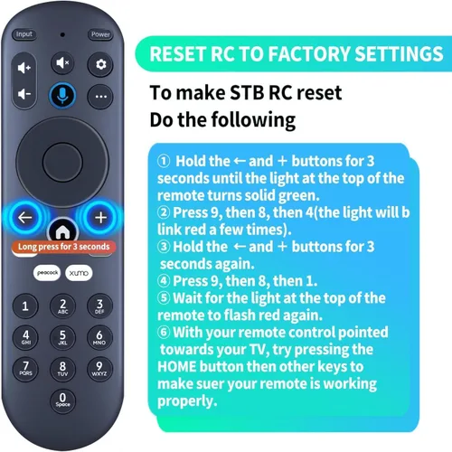 Vista 6 de Reemplazo para control remoto de voz del reproductor de caja de transmisión Xumo TV Element, compatible con Element 65” 4K UHD HDR Xumo TV E500AC65C