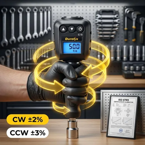 Vista 5 de Durofix RM602-4A (25 a 250 ft-lbs.) Adaptador de par digital con zumbador y notificación de flash LED - Normas ISO 6789 con certificado