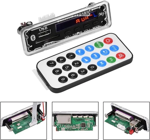 Vista 3 de MP3 WMA decodificador de audio Bluetooth 4.2 módulo 12 V, tarjeta SD USB receptor de audio inalámbrico FM para coche hogar altavoz amplificador