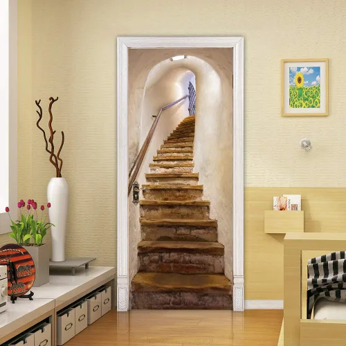 Vista 78 de Calcomanías 3D para puerta, murales para despegar y pegar, papel tapiz de caballo, calcomanías autoadhesivas extraíbles de PVC, impermeable, póster