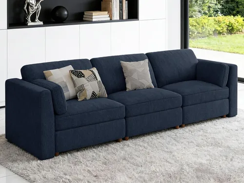 Vista 70 de CUGOAO Sofá biplaza extragrande de 83.5 pulgadas, sofás para sala de estar, sofá nube de felpilla de asiento profundo, sofá modular seccional, funda
