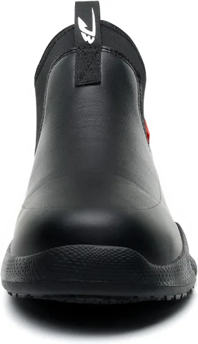 Vista 4 de Zapatos de chef para hombre, antideslizantes, a prueba de agua, botas de trabajo para hombre, zuecos cómodos, zapatos de enfermería para jardinero