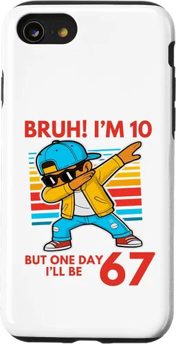 Vista 18 de Bruh I'm 10 But One-Day I'll Be 67 Retro 10th Birthday Kids Case for iPhone 17