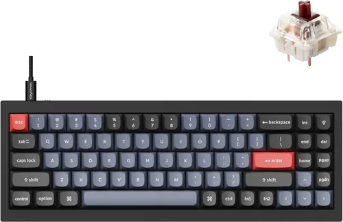 Vista 10 de Keychron Q7 Teclado mecánico personalizado con cable, 70% de diseño QMK/VIA macro programable con interruptor azul Gateron G Pro intercambiable
