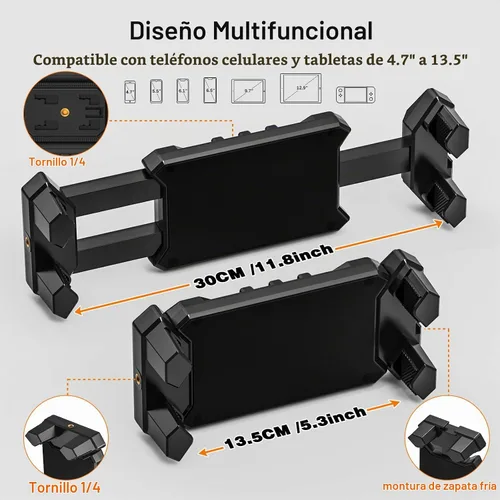 Vista 3 de Soporte para iPad, soporte de escritorio para tableta, oficina, cocina, dormitorio, base giratoria de 360°, ajustable, plegable, soporte