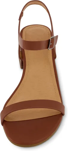 Vista 3 de CUSHIONAIRE Sandalia Fontana con tacón de bloque de una banda para mujer + espuma viscoelástica, anchos disponibles