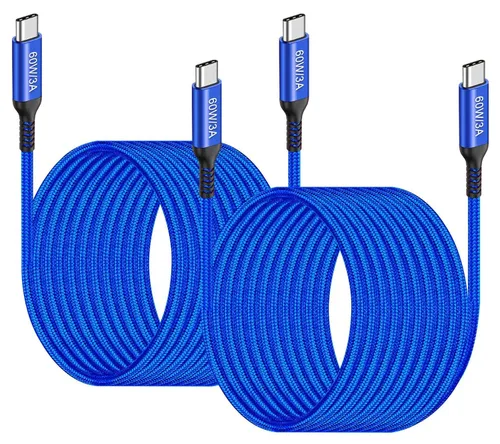 Vista 11 de Cable USB-C a USB-C de 6 pies [2 unidades], Awnuwuy 60W tipo C a tipo C cable de carga rápida para iPhone 15/15 Plus, iPad Pro 3rd, iPad Air 4th