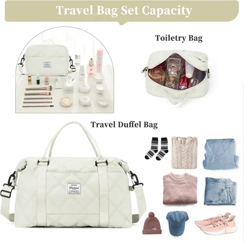 Vista 2 de Weekender Bags for Women Travel, Overnight Travel Duffel Bag with Wet Pocket and Separate Toiletry Bag, Airplane Personal Item Travel Bag, Travel