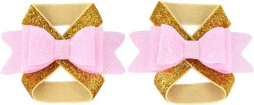 Vista 3 de IBTOM CASTLE Vestido de 1er cumpleaños para niñas con diseño de pastel y falda tutú de lunares, sandalias descalzas para fotografía