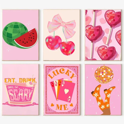 Vista 18 de cupmod Paquete de 6 kits de pintura por números para adultos principiantes, Número Boho Acrílico Fácil, DIY Números de Acuarela en Lienzo Sin Marco