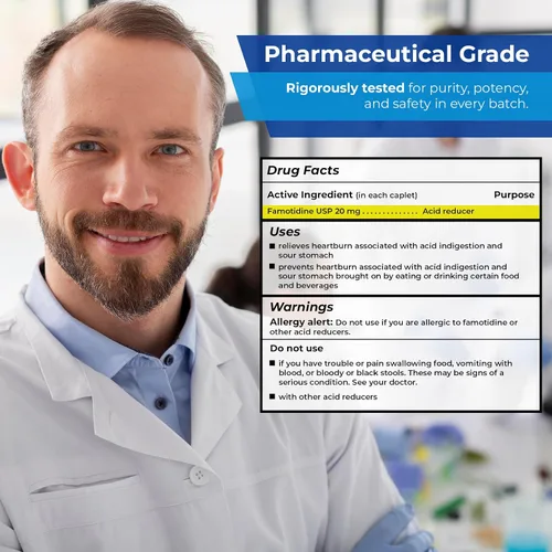 Vista 9 de TIME-Cap Labs Reductor de ácido y alivio de la acidez estomacal – Famotidina 20 mg – para adultos y niños mayores de 12 años – Ayuda