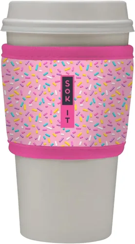 Vista 108 de Sok It HotSok Coffee & Tea - Funda de neopreno con aislamiento reutilizable (floral abstracto)