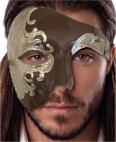 Vista 36 de Máscara de mascarada para hombre, máscara del fantasma de la ópera, máscara de baile de graduación, Mardi Gras, Haloween veneciano, media cara