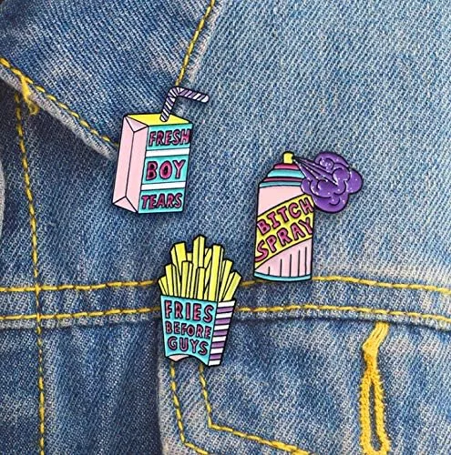Vista 4 de Flairs New York Insignia de broche de solapa esmaltada con temática floral y Foodies