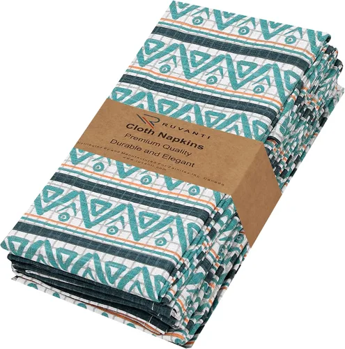 Vista 33 de Ruvanti - Servilletas de tela, paquete de 6, 45x45 centímetros, 100% algodón, lavables, suaves y absorbentes, perfectas para bodas, cenas de Belleza