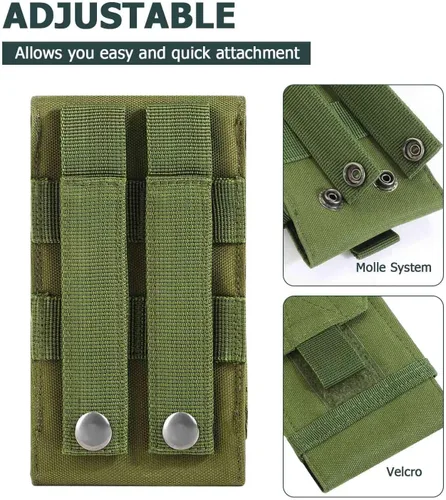Vista 5 de Funda táctica para cinturón para teléfonos de hasta 6.5 pulgadas con compatibilidad MOLLE