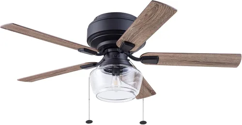 Vista 15 de Prominence Home MaCenna 51663-01 - Ventilador de techo LED tradicional de 52 pulgadas con luz de vidrio transparente, cadena de tracción, 5
