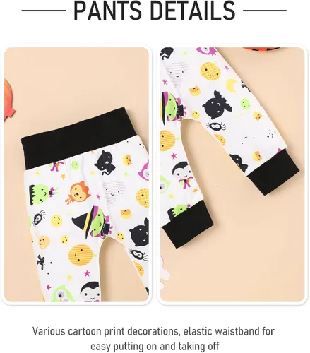 Vista 5 de My First Halloween - Conjunto de mameluco con estampado de letras para bebé recién nacido, niño y niña