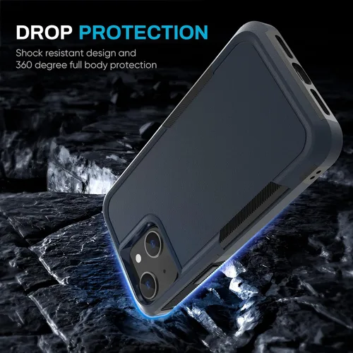 Vista 3 de MAXCURY Funda protectora para iPhone 14, iPhone 13, resistente a prueba de golpes, funda protectora de cuerpo completo, cubierta protectora de borde