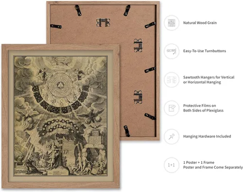Vista 2 de Monem Art - Póster vintage del árbol alquímico de la vida, impresión retro, arte celestial, arte de mitología, regalo para hombres y mujeres