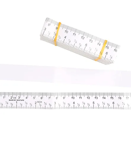Vista 3 de WIN TAPE Cinta métrica desechable infantil de 4.9 ft, paquete de 100 reglas de papel