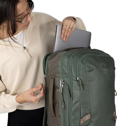 Vista 11 de Osprey Transporter 26+6 Travel Pack, Blue OS Llama azul
