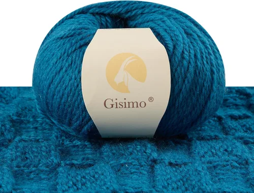 Vista 60 de 100% lana de merino para tejer, 3 capas de lana lujosa y suave para tejer a mano y ganchillo (ámbar, 1 bola)