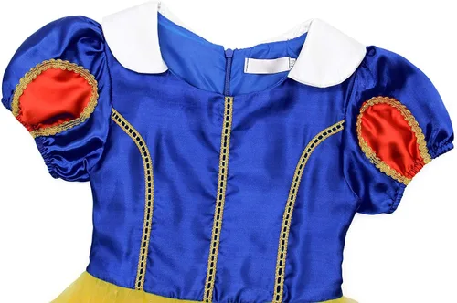 Vista 4 de Cotrio Disfraz de princesa para niñas fiesta temática de cumpleaños Halloween cosplay con diadema de lazo rojo