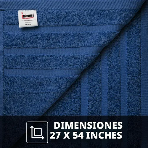 Vista 7 de Infinitee Xclusives - Toallas de baño 100% algodón hilado en anillo para baño, paquete de 2 Marina Tranquila