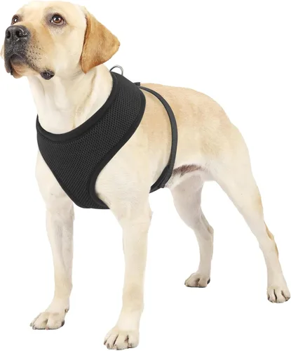 Vista 15 de MoNiBloom Arnés para perro de tamaño pequeño, chaleco acolchado suave para cachorros para caminar, correr, entrenar - negro, XS