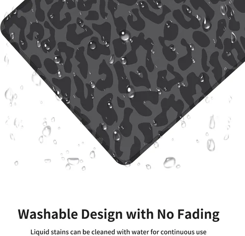 Vista 4 de Seorsok Alfombrilla de mouse de leopardo negro, alfombrilla cuadrada impermeable para mouse, base de goma antideslizante, para computadora portátil