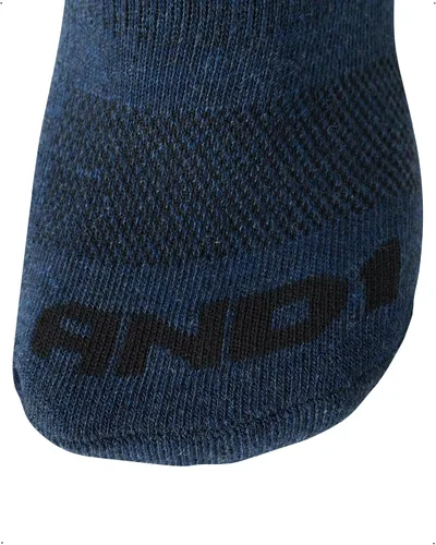 Vista 5 de AND1 Calcetines de corte bajo para hombre, paquete de 12 calcetines de compresión atléticos elásticos de rendimiento para hombres, calcetines Azul