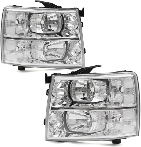 Vista 18 de G-PLUS Conjunto de faros, compatible con Chevy Silverado 2007 2008 2009 2010 2011 2012 2013 2014 Chevy Silverado parachoques faro, lente