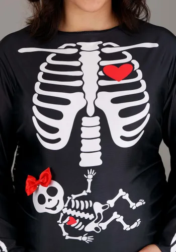Vista 3 de Disfraz de Esqueleto de Maternidad Talla Plus para Mujer Multicolor