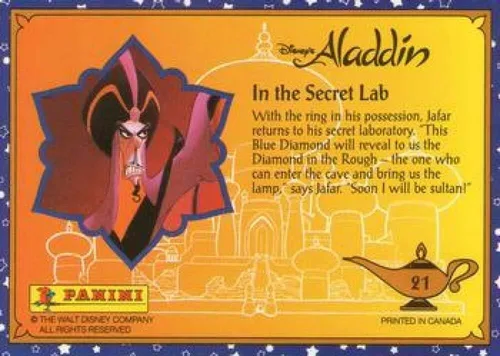 Vista 2 de 1993 Panini Aladdin NonSport Trading Card #21 In the Secret Lab