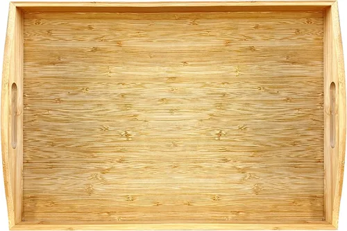 Vista 9 de Bandejas de bambú con tablas de cortar 16.5"x11.8" (42x30cm con asa, el set incluye platos de 0.63" (1.6cm) de grosor 1xHexágono 12.5" (32cm) +