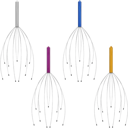 Vista 7 de Yeipis Paquete de 4 masajeadores para el cuero cabelludo, masaje manual para la cabeza, rascador para una relajación profunda, estimulación