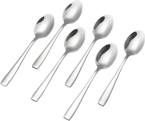 Vista 7 de Asking Cucharas de café Demitasse de 12 piezas, mini cuchara de café, 5.04 pulgadas Cuchara pulida espejo cubiertos, cucharas pequeñas de acero