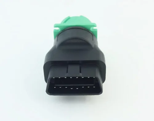 Vista 3 de Adaptador OBD2 macho a verde J1939 hembra