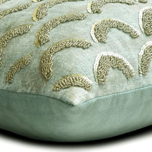 Vista 110 de The HomeCentric Funda de almohada con cremallera, funda de cojín azul de 12 x 12 pulgadas, funda de cojín de algodón bordado para sofá, diseño