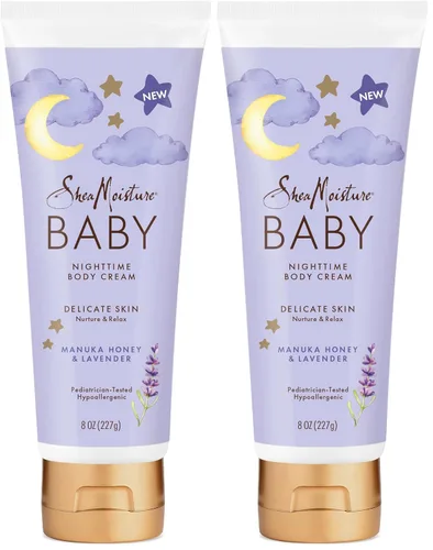 Vista 7 de SheaMoisture Crema Hidratante para Bebé Miel de Manuka y Lavanda para Cabello y Piel Delicados Régimen de Cuidado Nocturno para Cabello y Piel 8 oz