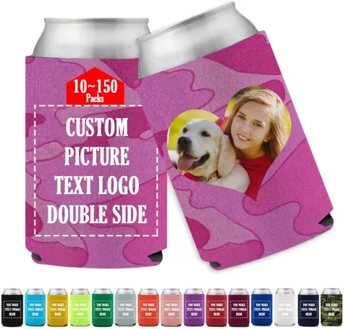 Vista 10 de Funda enfriadora de latas de cerveza personalizada Koo-zi Slim a granel, añade tu texto con imagen en una cubierta plegable de 12 onzas líquidas